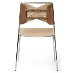 chrome/oak/cognac - Torso chair - Design House Stockholm