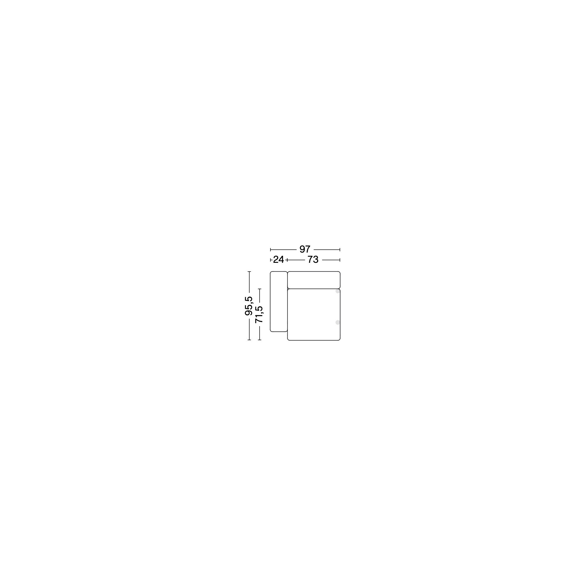 1064 - Mags Low Armrest - canapé modulable HAY - HAY