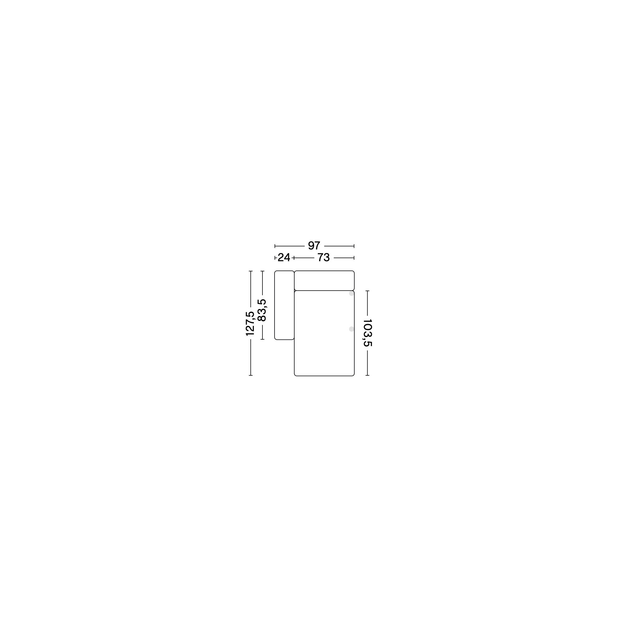 8164 - Mags Low Armrest - canapé modulable HAY - HAY