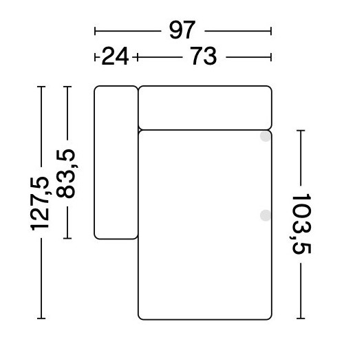 8164 - Mags Low Armrest - canapé modulable HAY - HAY