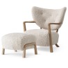 WULFF - Armchair + Footstool - oiled oak - sheepskin moonlight 17mm -  OFFER