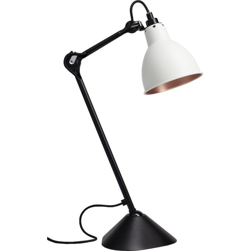 black / round white, copper inside - Gras 205 - table lamp - DCW éditions