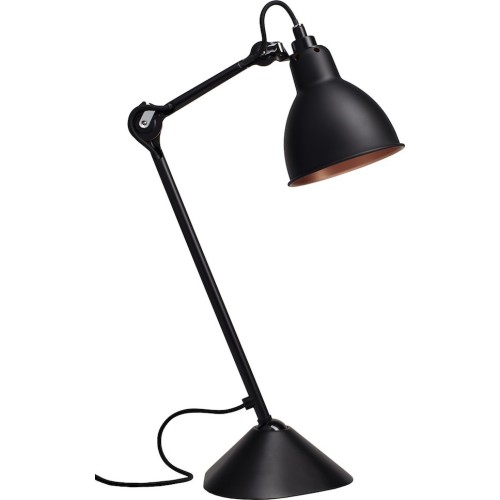 noir / rond noir, intérieur cuivre - Gras 205 - lampe de table - DCW éditions