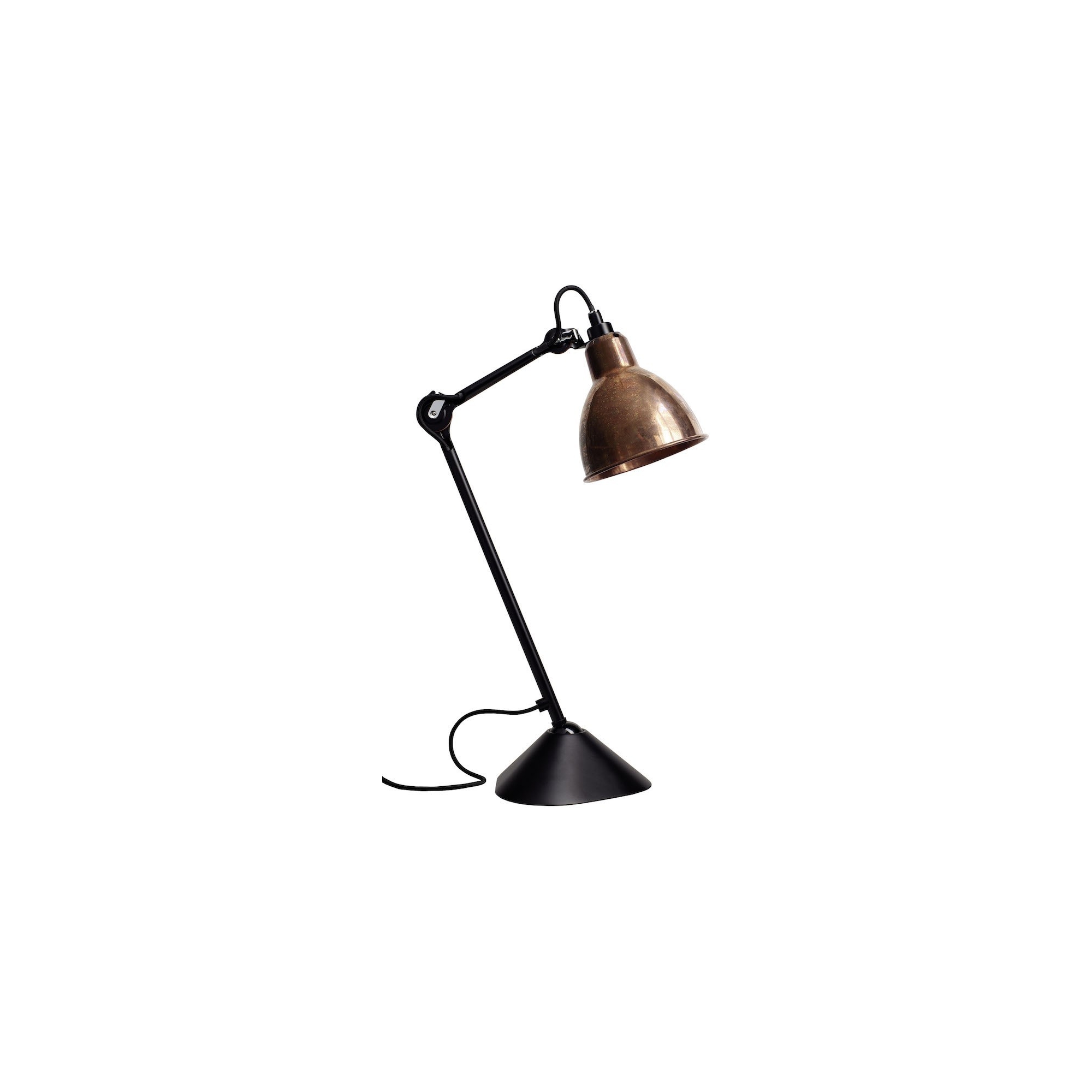 black / round raw copper - Gras 205 - table lamp - DCW éditions