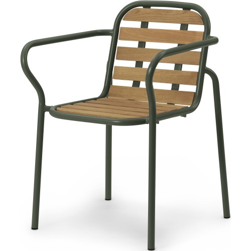 Chaise Vig avec accoudoirs Bois – Vert foncé - Normann Copenhagen