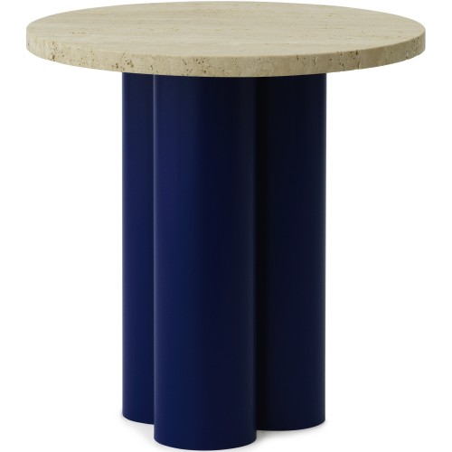 Dit Table – Bright Blue Frame + Travertine Light Tabletop - Normann Copenhagen