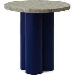 Dit Table – Bright Blue Frame + Travertine Silver Tabletop - Normann Copenhagen