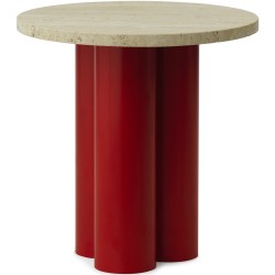 Table Dit – Structure Bright Red + Plateau Travertine Light - Normann Copenhagen