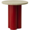 Dit Table – Bright Red Frame + Travertine Light Tabletop - Normann Copenhagen