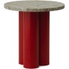 Dit Table – Bright Red Frame + Travertine Silver Tabletop - Normann Copenhagen