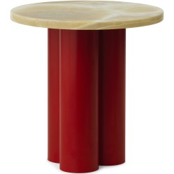 Dit Table – Bright Red Frame + Honey Onyx Tabletop - Normann Copenhagen