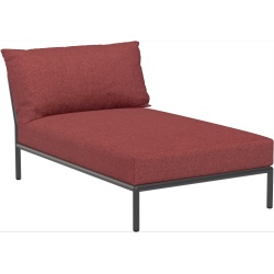 SOLD OUT – Level 2 couch – Chaise longue – Scarlet Heritage + Dark grey base - Houe