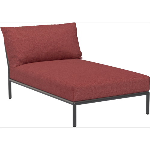 EPUISE – Canapé Level 2 – Chaise longue – Scarlet Heritage + Base Gris foncé - Houe