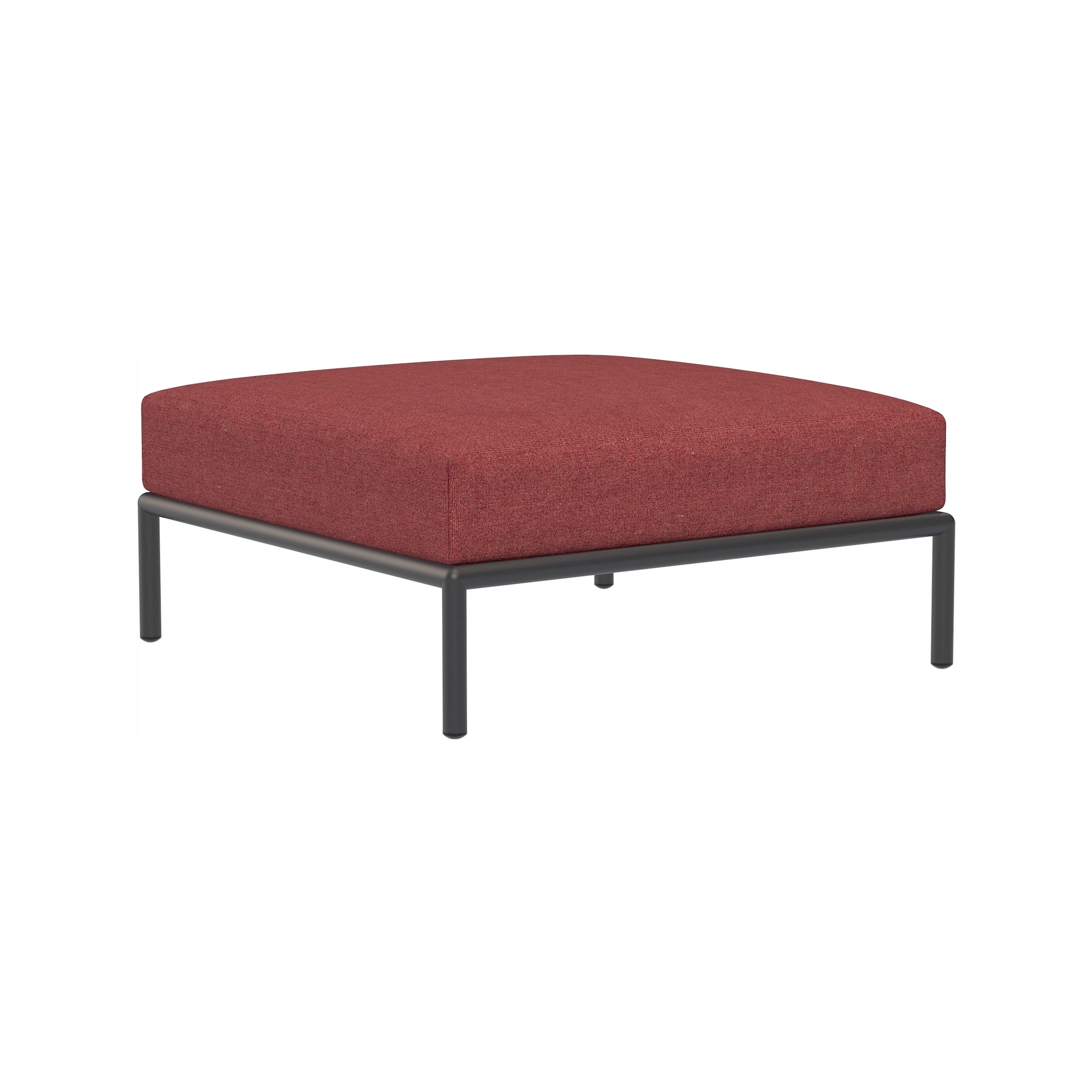 SOLD OUT – Level 2 couch – Ottoman – Scarlet Heritage + Dark grey base - Houe