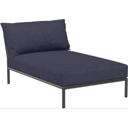 EPUISE – Canapé Level 2 – Chaise longue – Indigo Heritage + Base Gris foncé - Houe