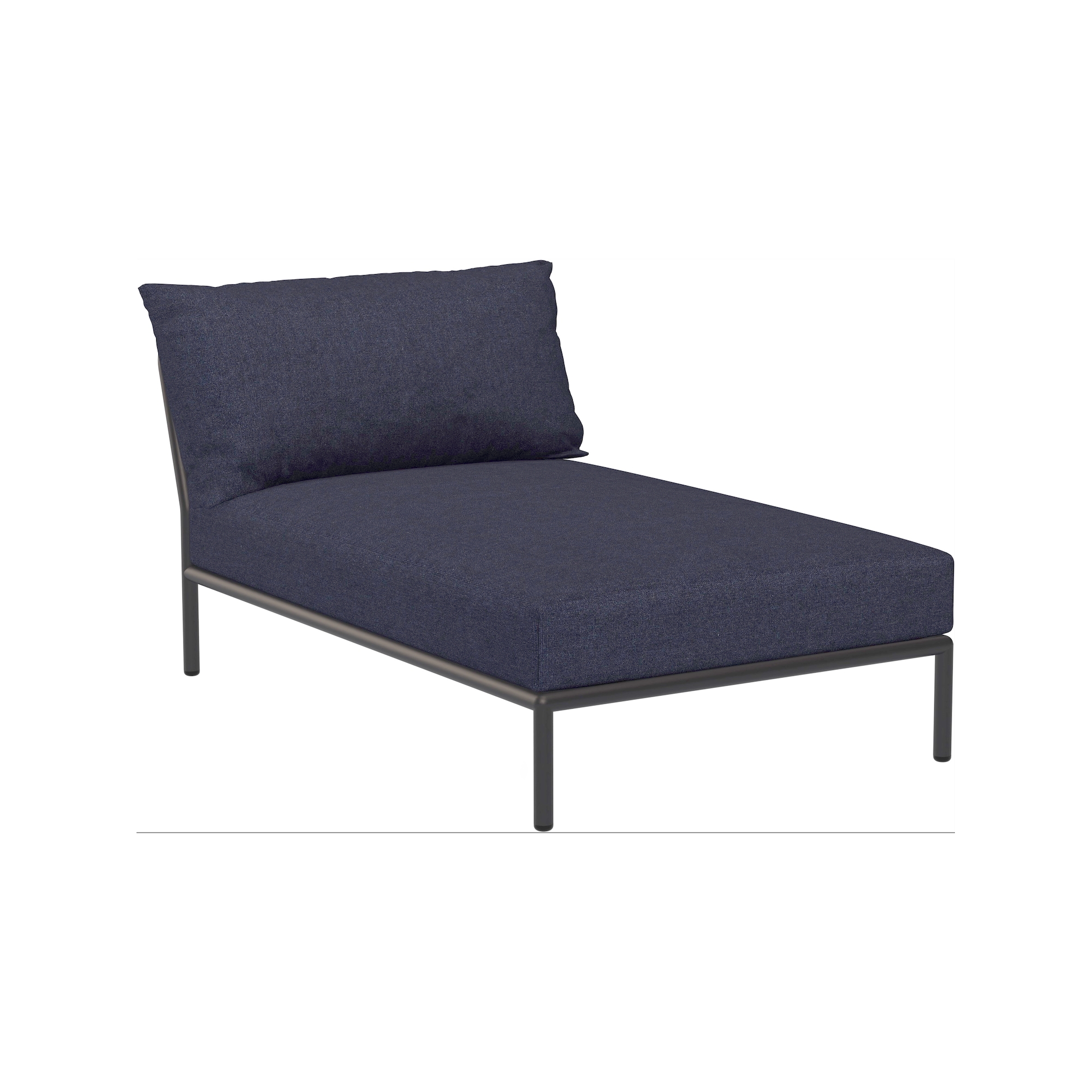 EPUISE – Canapé Level 2 – Chaise longue – Indigo Heritage + Base Gris foncé - Houe