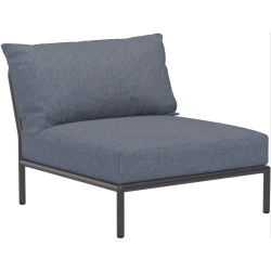 SOLD OUT – Level 2 couch – Lounge chair / central module – Sky Heritage + Dark grey base - Houe