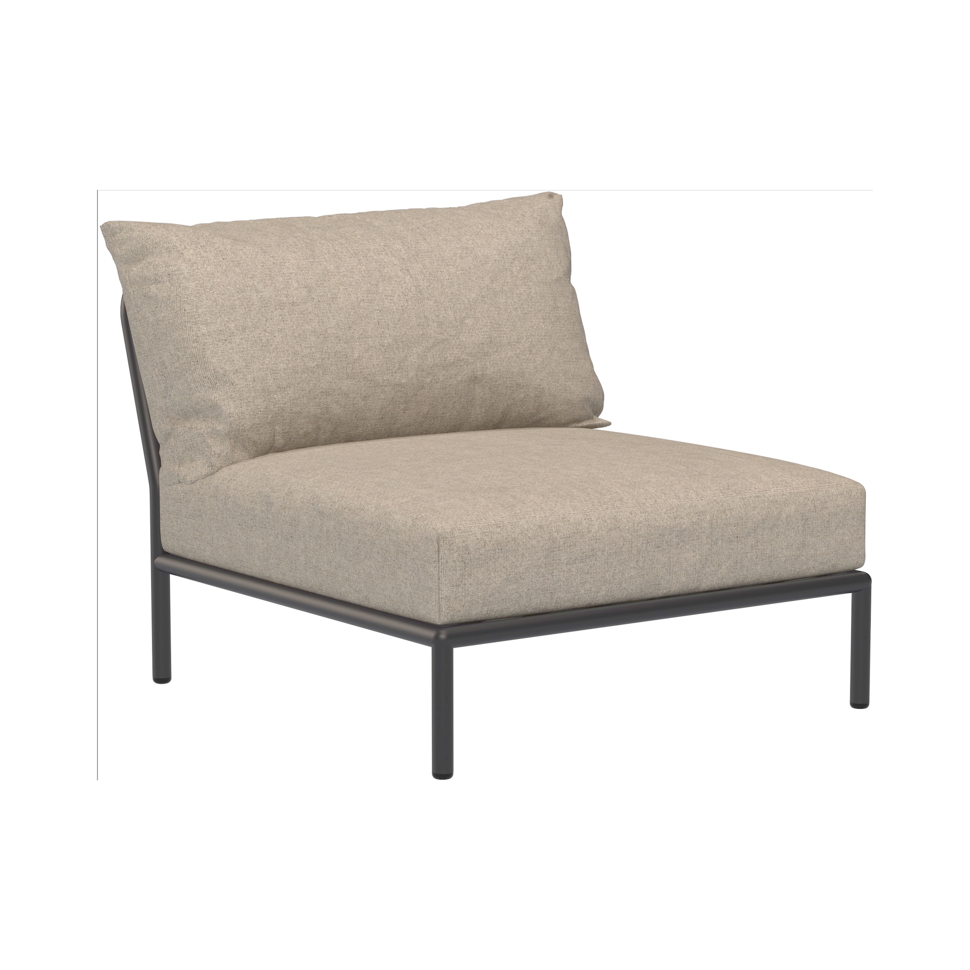 SOLD OUT – Level 2 couch – Lounge chair / central module – Papyrus Heritage + Dark grey base - Houe