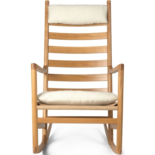 CH45 Rocking chair – Lacquered oak + Pierre Frey Yeti Cotton Cushions - Carl Hansen & Søn