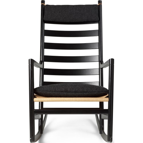 CH45 Rocking chair – Black lacquered oak + Hallingdal 180 Cushions - Carl Hansen & Søn