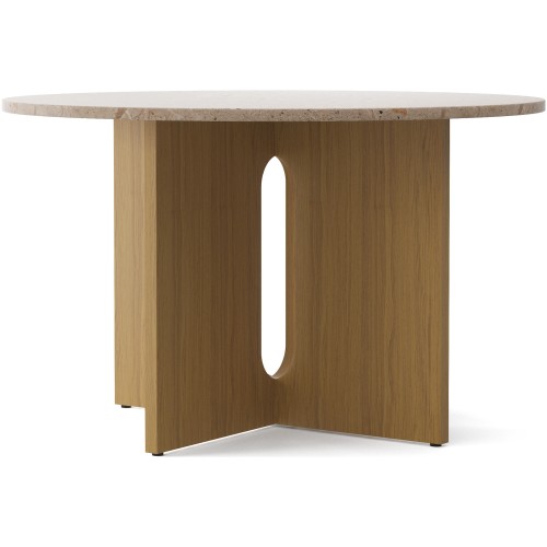 Table ronde  Androgyne – Ø120 cm – Chêne naturel + Plateau Pierre de Brèche Kunis - Audo Copenhagen