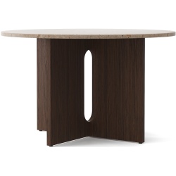 Table ronde  Androgyne – Ø120 cm – Chêne teinté foncé + Plateau Pierre de Brèche Kunis - Audo Copenhagen