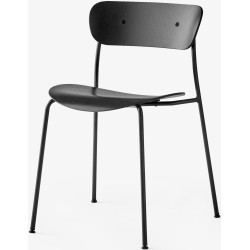 Chaise Pavilion AV1 – Chêne noir + boutons noirs + piètement noir - &Tradition