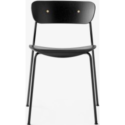 Pavilion AV1 chair – black oak + brass fittings + black legs - &Tradition