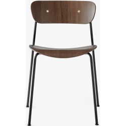 Pavilion AV1 chair – lacquered walnut + brass fittings + black legs - &Tradition