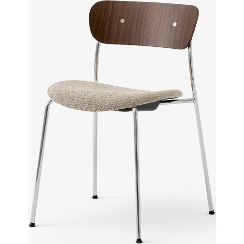 Pavilion AV3 Chair – Walnut + Karakorum 003 + chrome fitting and legs - &Tradition