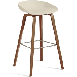 AAS32 Bar stool Melange Cream shell + Walnut base - HAY