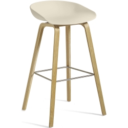 AAS32 Bar stool Melange Cream shell + Oak base - HAY