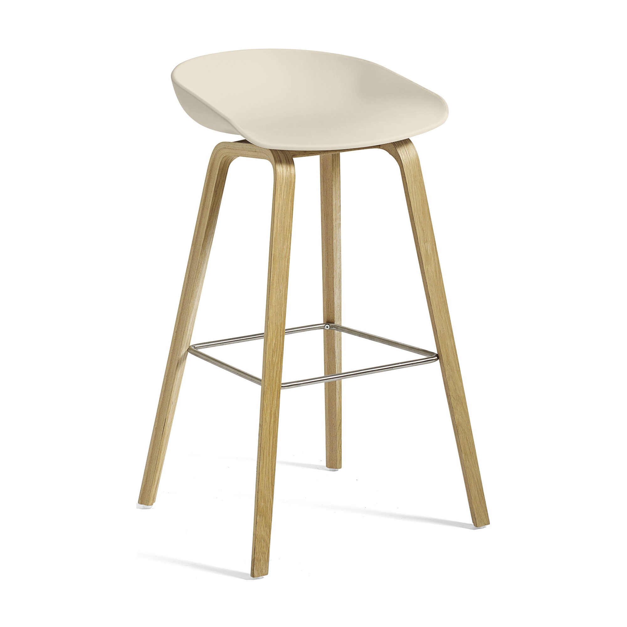 AAS32 Bar stool Melange Cream shell + Oak base - HAY