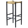 ÉPUISÉ Tabouret de bar J164B – Chêne peint en noir  – 37 x 37 x H78 cm - FDB Møbler