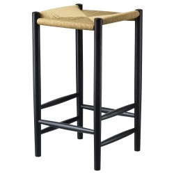 ÉPUISÉ Tabouret de bar J164C – Chêne peint en noir  – 37 x 37 x H67 cm - FDB Møbler