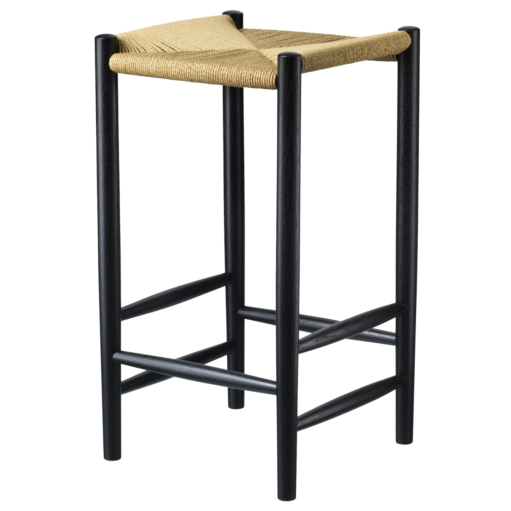 SOLD OUT J164C bar stool – Black Oak  – 37 x37 x H67 cm - FDB Møbler