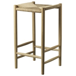 Tabouret de bar J164C – Chêne naturel – 37 x 37 x H67 cm - FDB Møbler