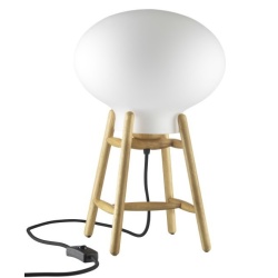 Lampe de table Hiti U4 - Verre opalin / chêne - FDB Møbler