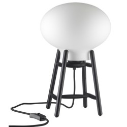 Lampe de table Hiti U4 - Verre opalin / chêne noir - FDB Møbler