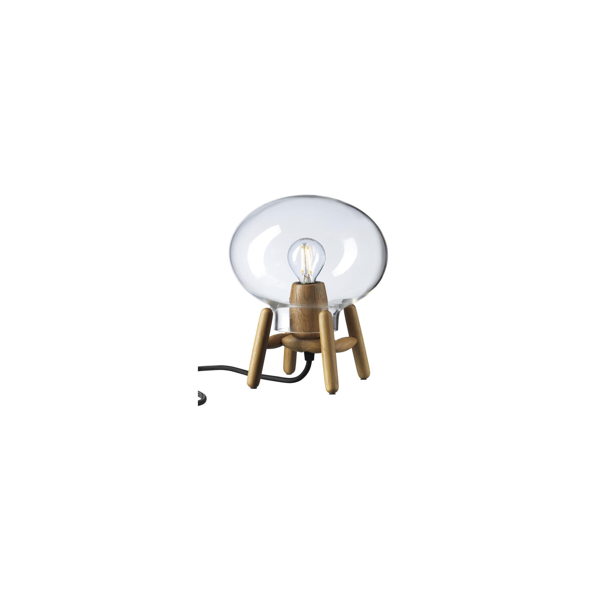 Mini lampe de table Hiti U6 - Transparent / chêne - FDB Møbler