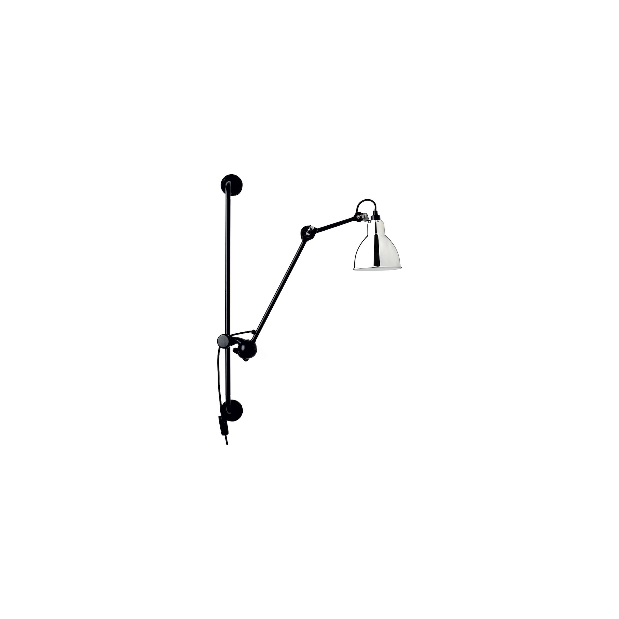 black / round chrome - Gras 210 - wall lamp - DCW éditions