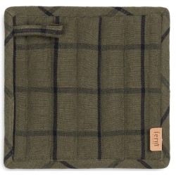 2-set Hale pot holders green / black - Ferm Living