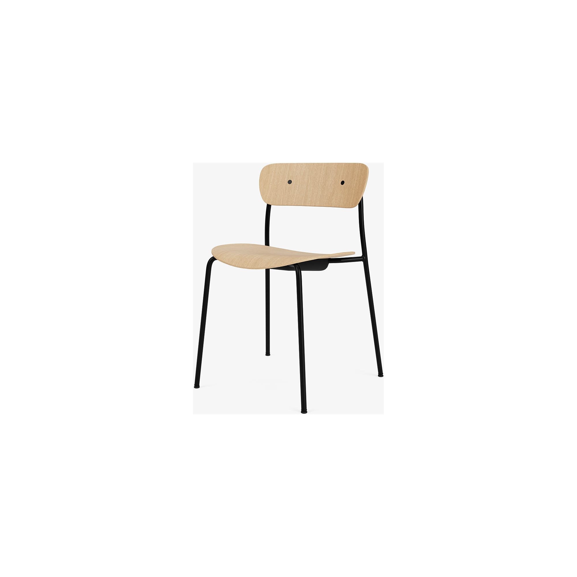 Pavilion AV1 chair – lacquered oak + black fittings + black legs - &Tradition