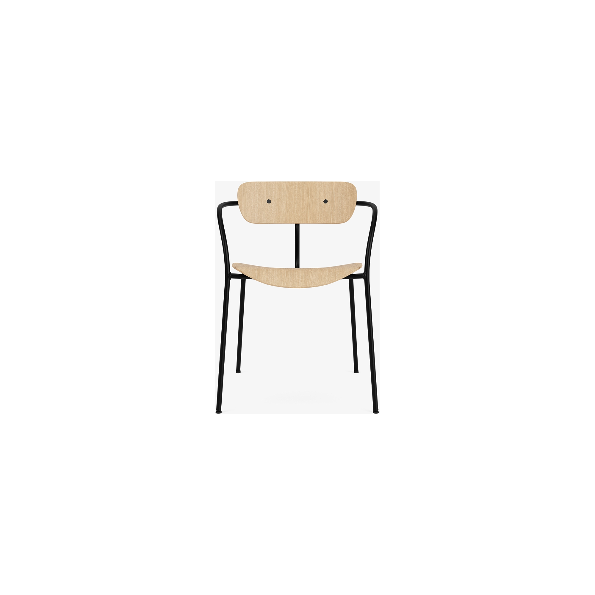 Pavilion AV2 chair – lacquered oak + black fittings + black legs - &Tradition