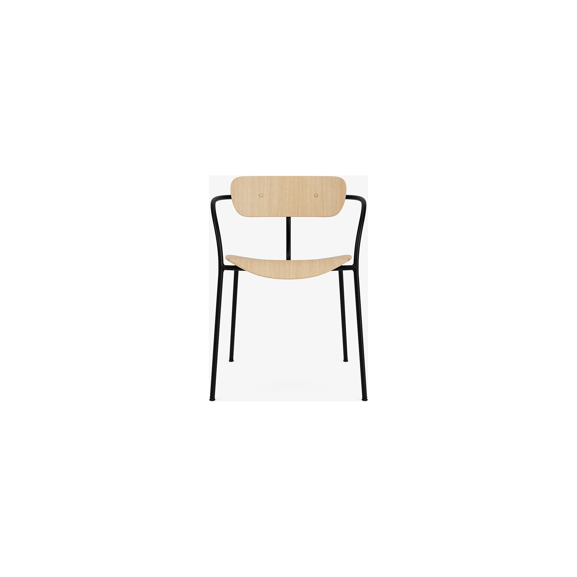 Pavilion AV2 chair – lacquered oak + brass fittings + black legs - &Tradition