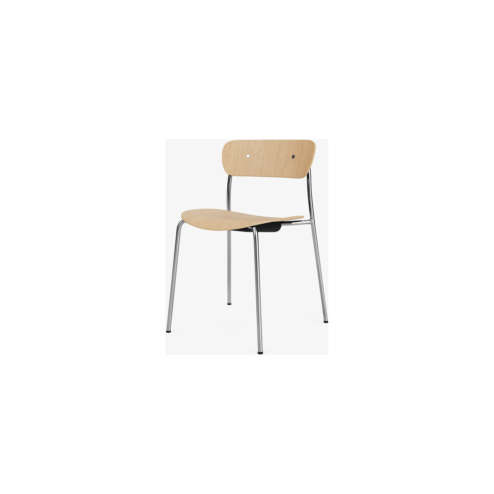 Pavilion AV1 chair – lacquered oak + chrome fittings + chrome legs - &Tradition