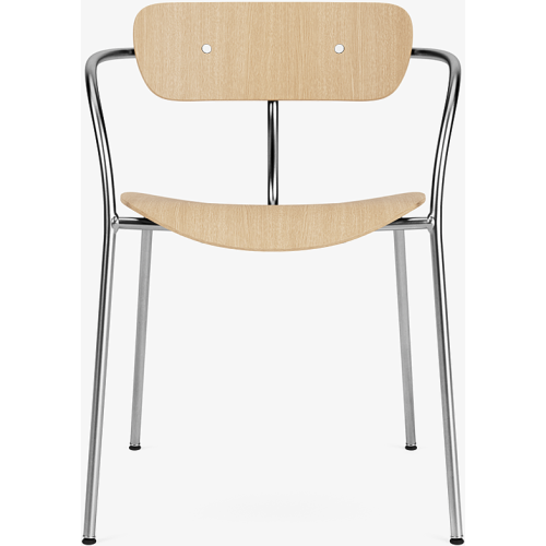 Pavilion AV2 chair – lacquered oak + chrome fittings + chrome legs - &Tradition