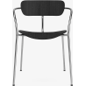 Pavilion AV2 chair – black lacquered oak + black fittings + chrome legs - &Tradition