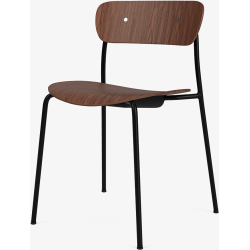 Pavilion AV1 chair – lacquered walnut + chrome fittings + black legs - &Tradition