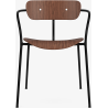 Pavilion AV2 chair – lacquered walnut + chrome fittings + black legs - &Tradition